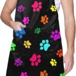 Brightly coloured Pet Paws Grooming Apron