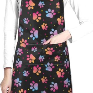 colourful pet paws grooming apron