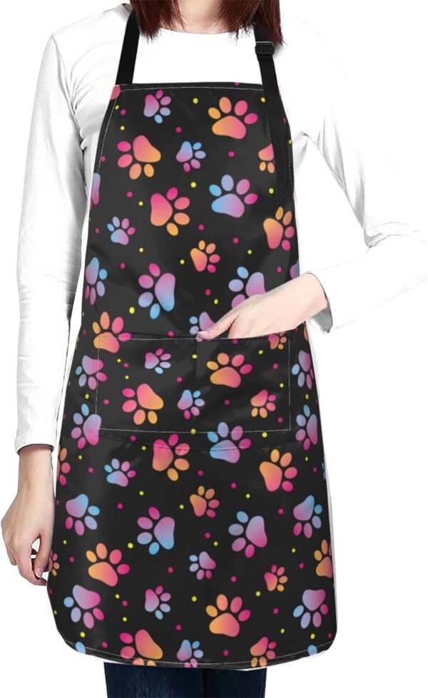 colourful pet paws grooming apron
